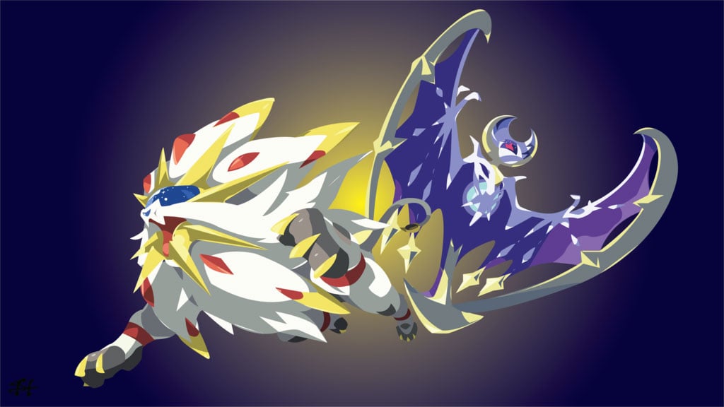 Legendary Pokemon Solgaleo and Lunala In The Alola Region - The