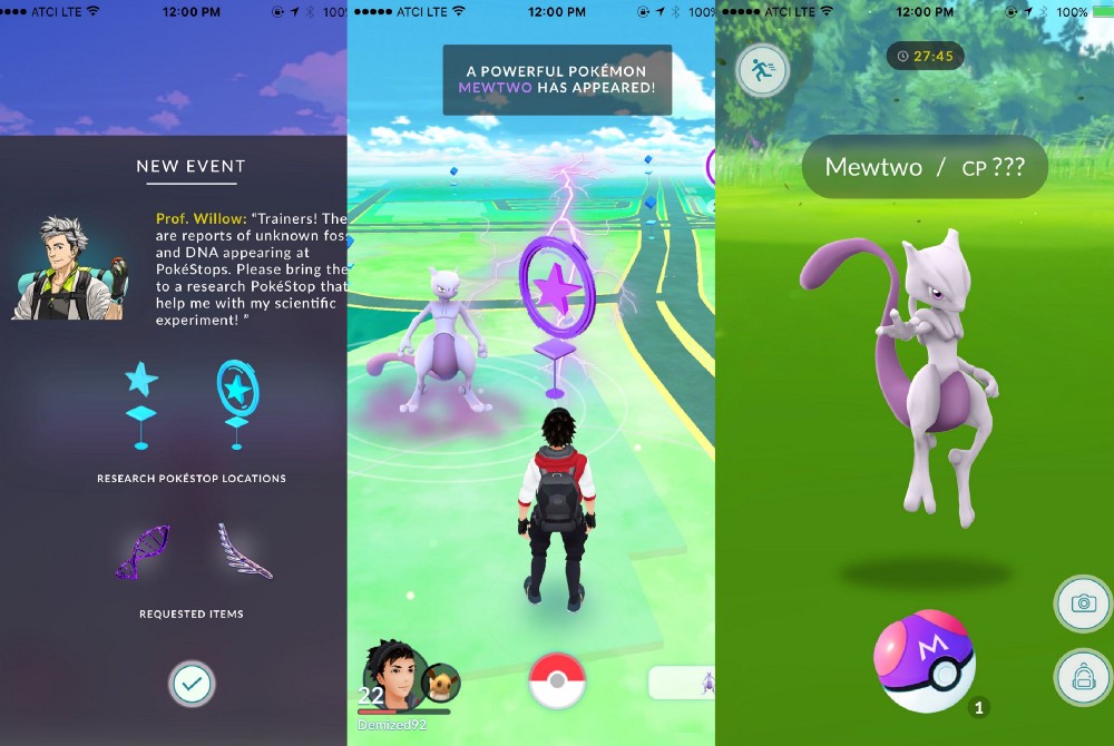 My recent Pokemon Go activities: Raikou, Raichu, Mewtwo. — Steemit