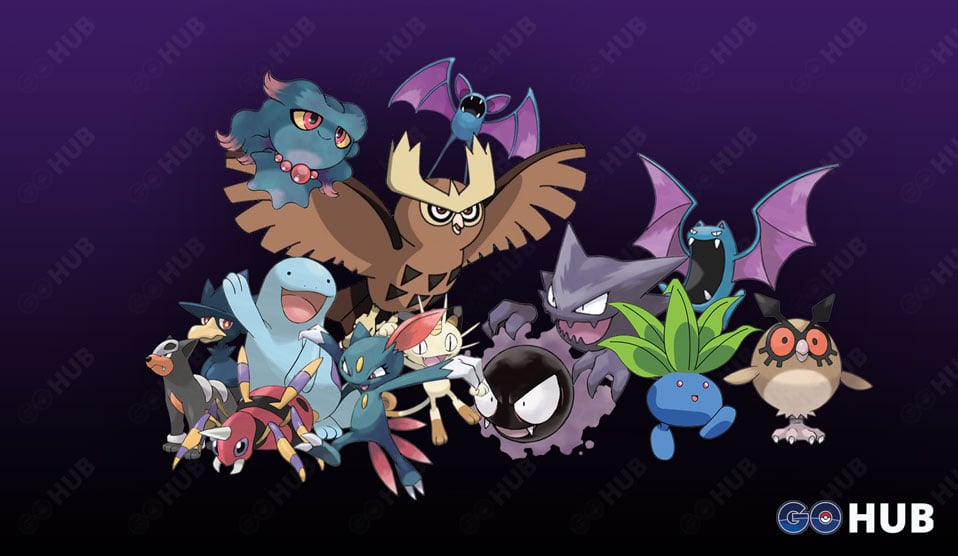 Nocturnal Species Of Pokemon Go Generation 1 2 And 3 Pokemon Go Hub