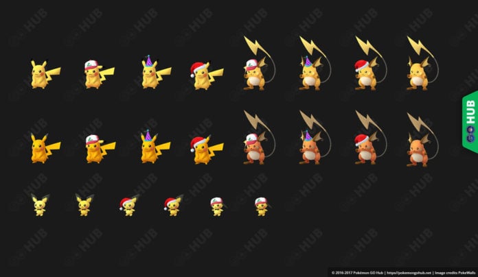 Pokémon GO Shiny Pikachu, Raichu and Pichu