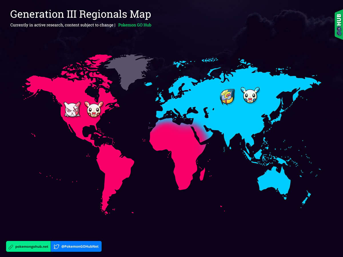 Possible Gen 5 Region Exclusive Pokemon Pok Mon GO Hub   Regionals Map 