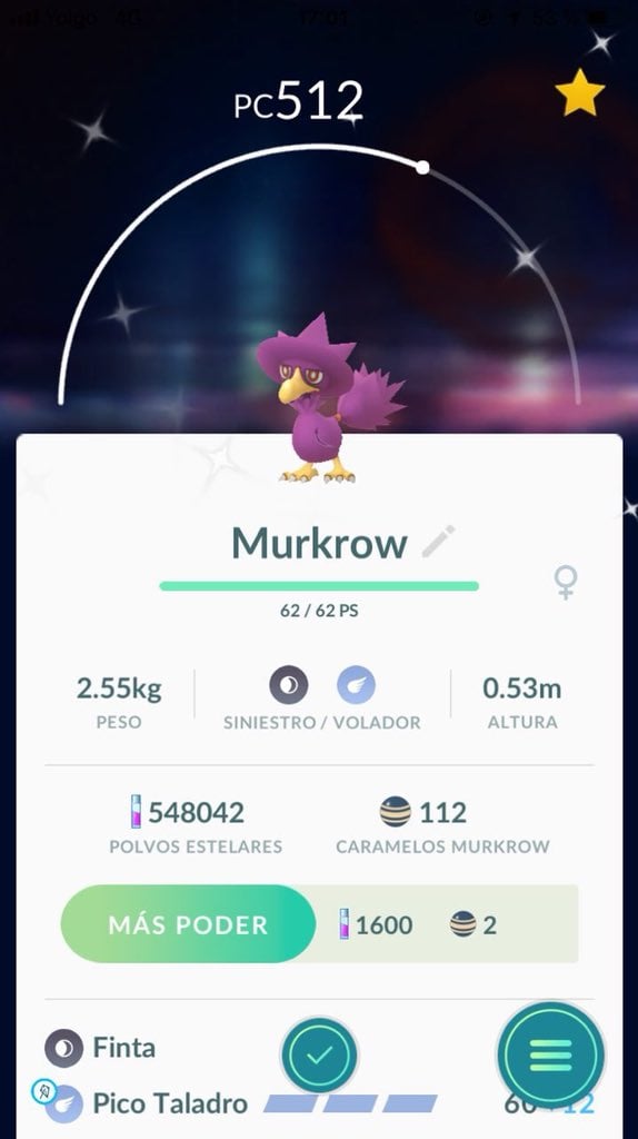 Shiny Murkrow Pokémon GO