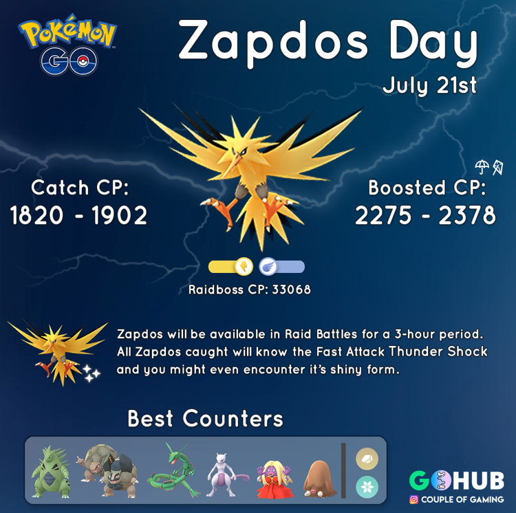 Pokemon Go Zapdos Day: raid tips to get a Shiny Zapdos with Thundershock