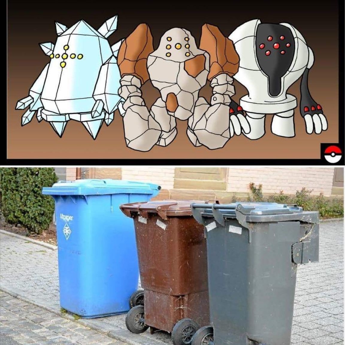 Regi trio compared to trash cans