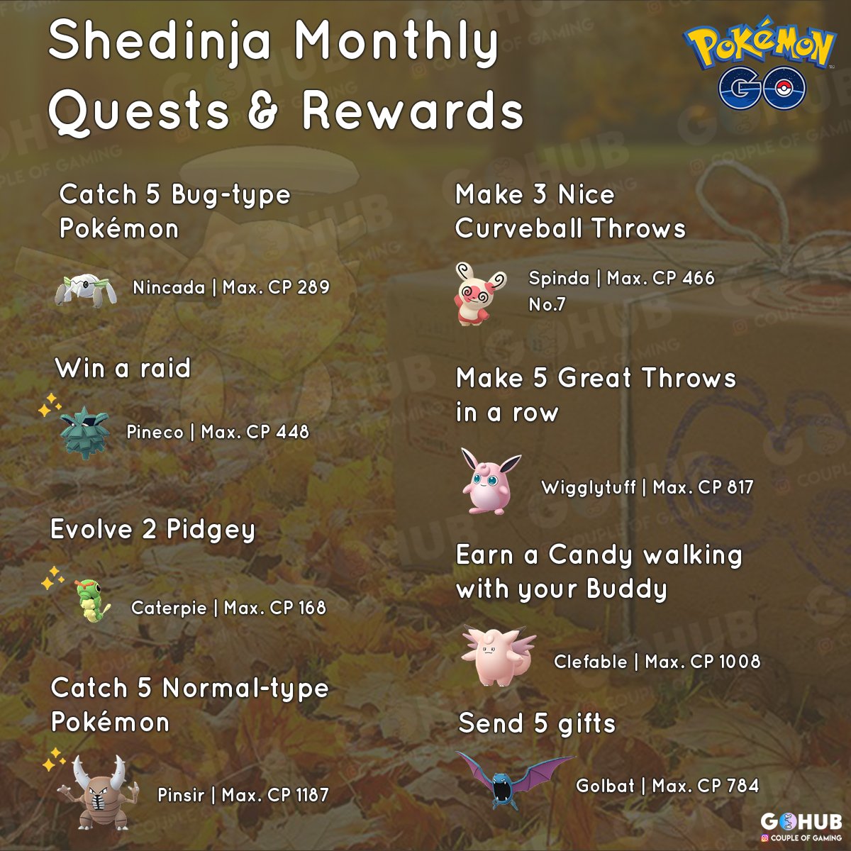 November Pokemon Go Quests Shedinja Edition Pokemon Go Hub