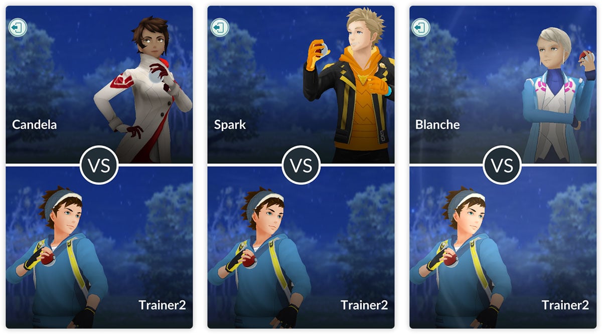 Team Leaders Pvp Training Guide Defeating Blanche Candela And Spark Pokemon Go Hub