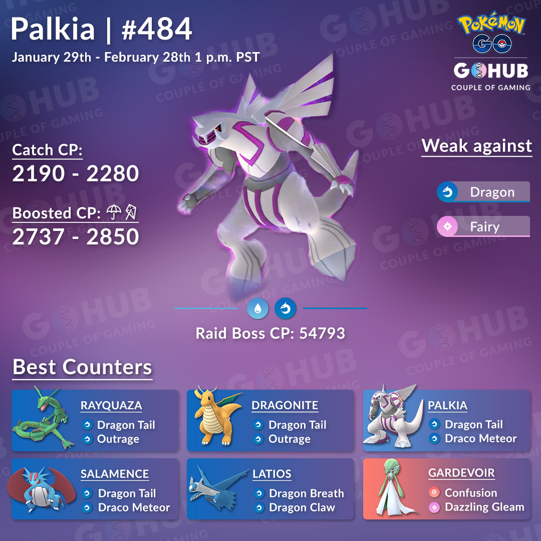 Palkia Raid Counters Guide best Palkia counters in Pokémon GO