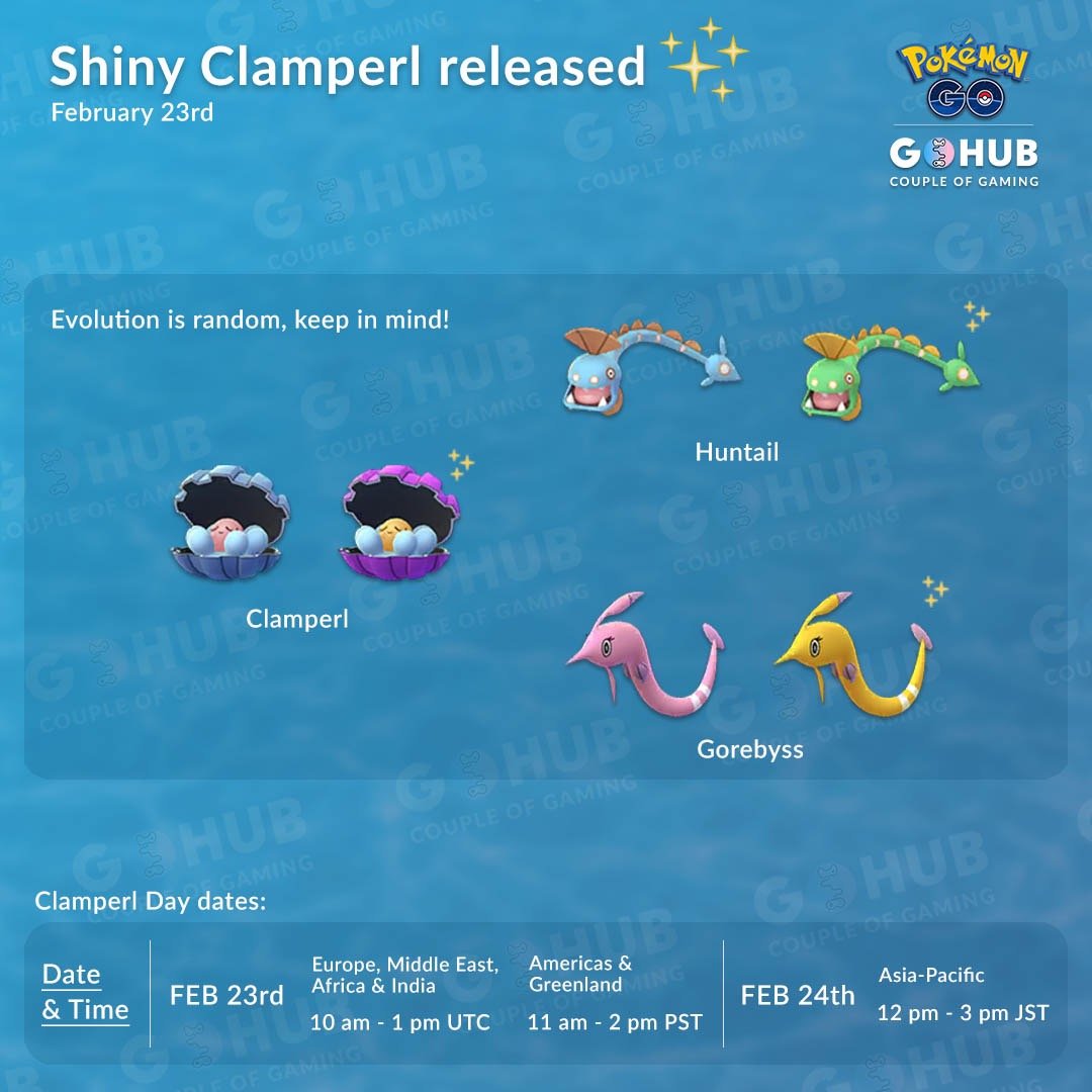 Which of these Clamperl will evolve into Gorebyss? This is