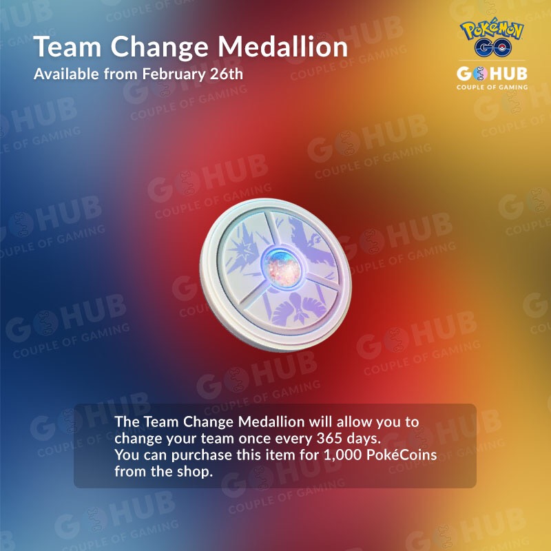 Medallion of change of team