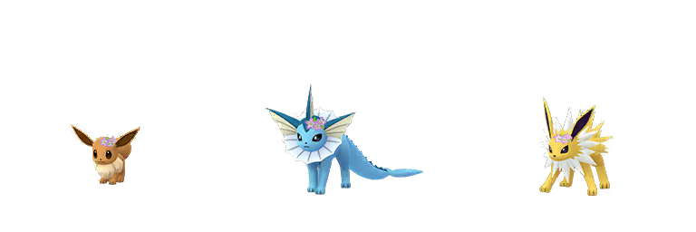 Floral crown Eevee, Vaporeon and Jolteon