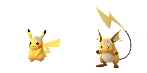 Floral crown Pikachu and Raichu