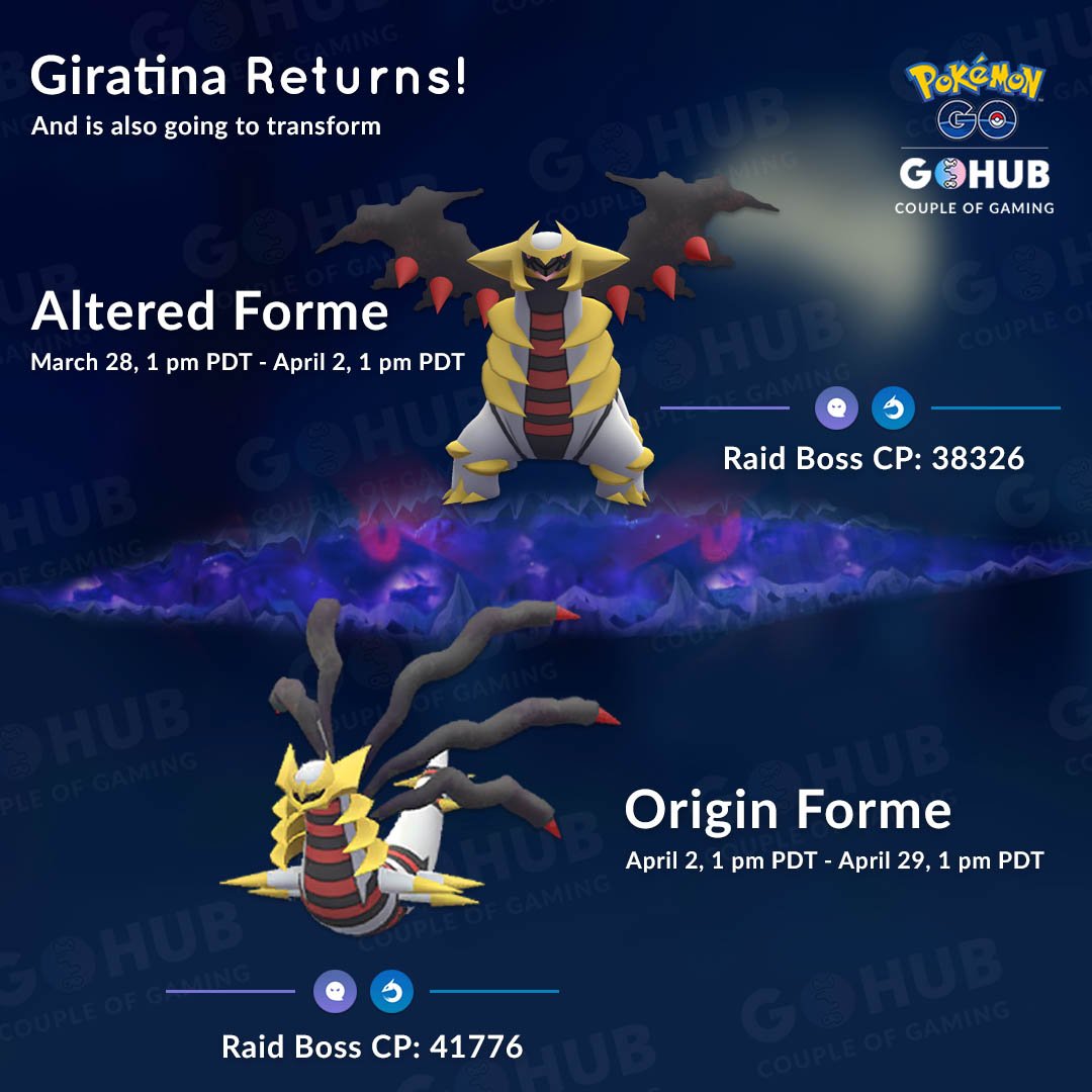 Giratina - Altered (Pokémon GO) - Best Movesets, Counters, Evolutions and CP