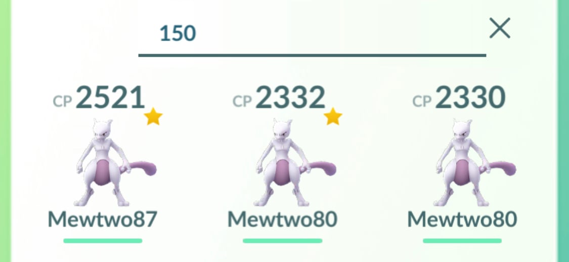 Pokémon Go High CP Mewtwo For PvP Go Battle Master League Or Pokedex Entry