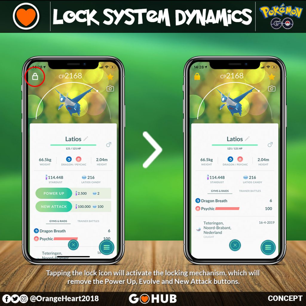 An idea on how to implement "Pokemon Locking" in Pokemon GO