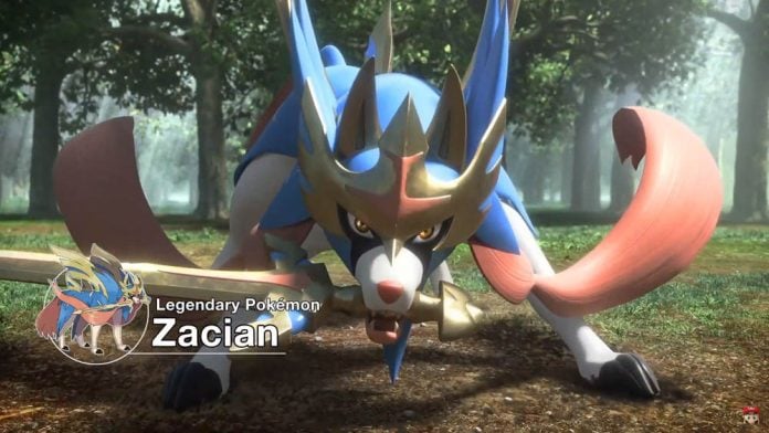 Zacian in Pokemon Sword and Shield
