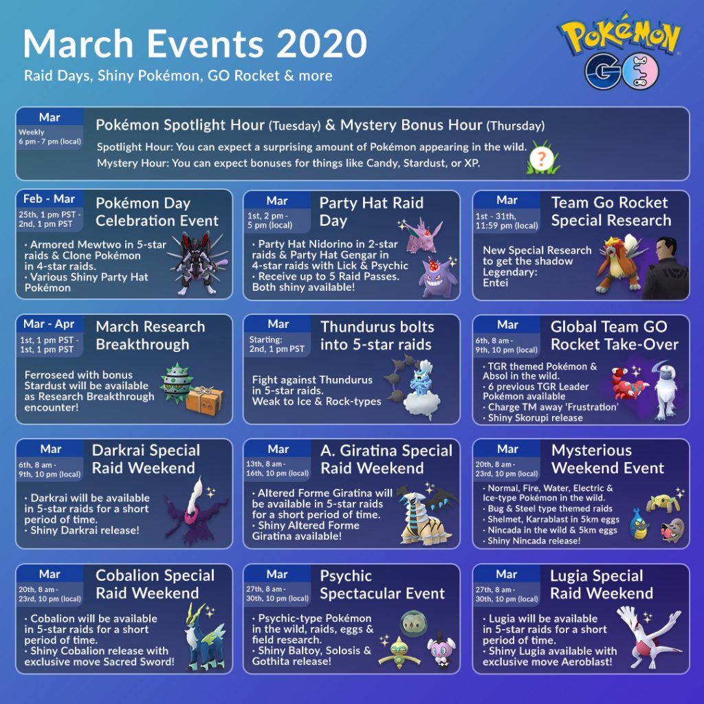 Pok mon GO March Events In 2020 Pokemon GO Hub