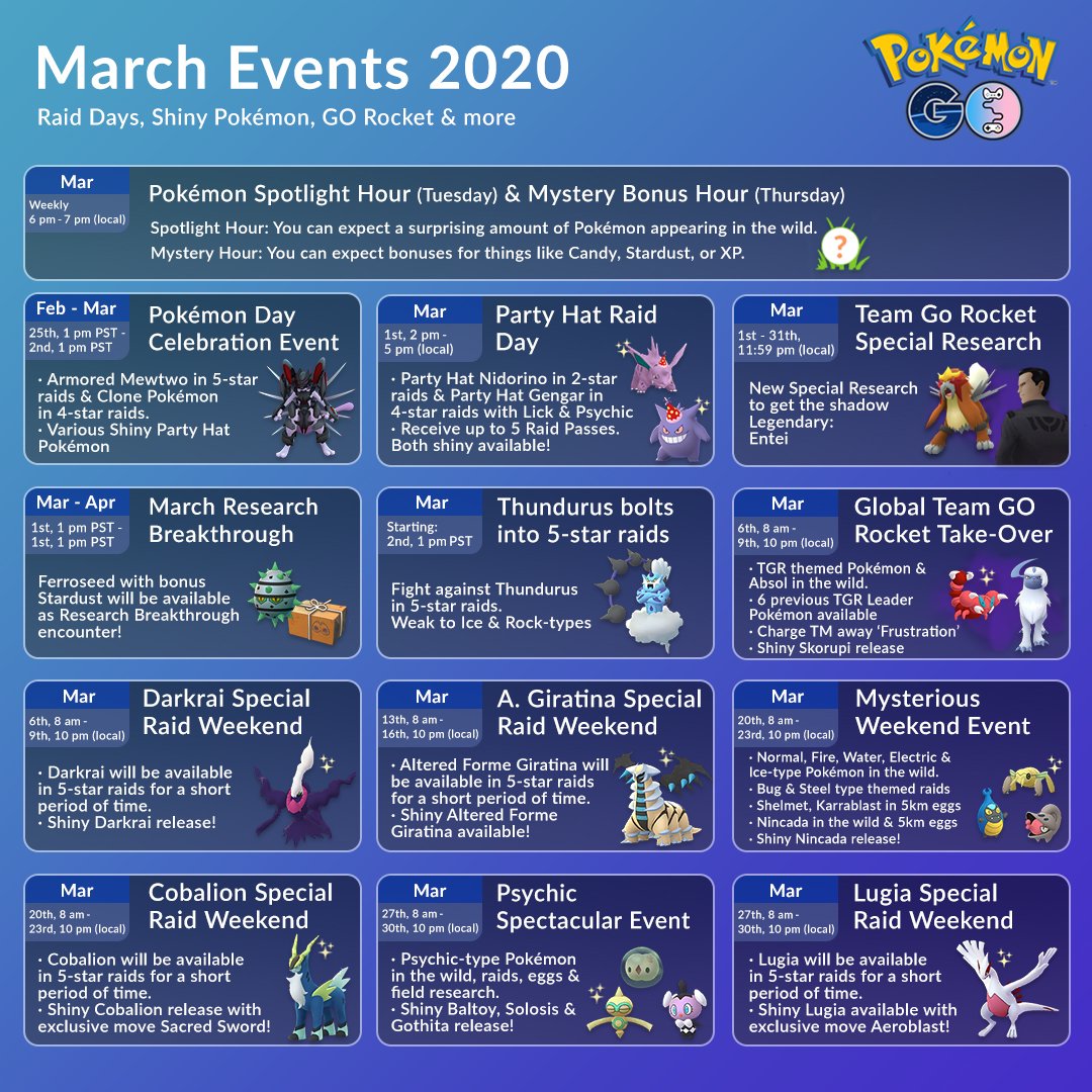 Pokemon Go March Events In 2020 Pokemon Go Hub