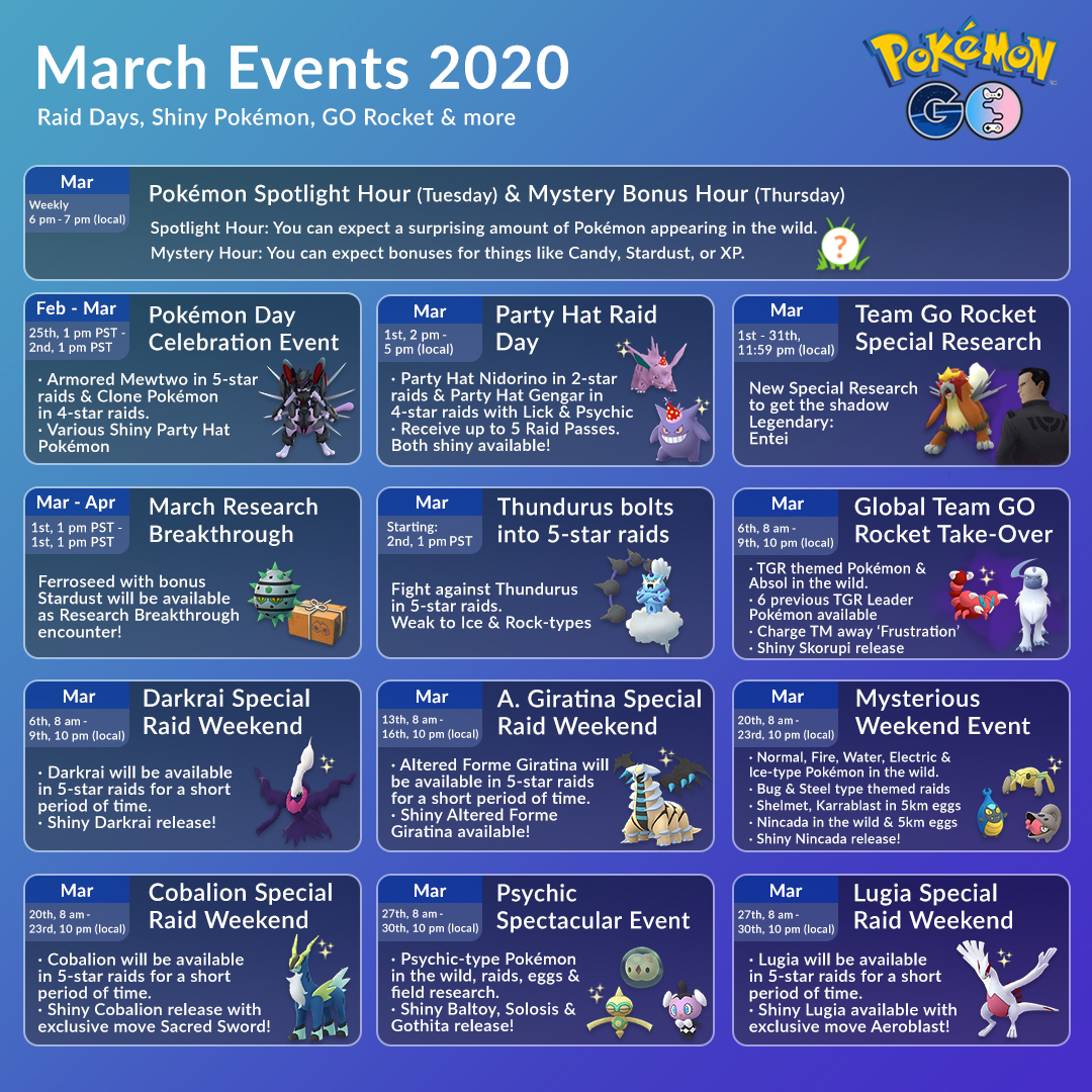 Pok mon GO March Events In 2020 Pok mon GO Hub