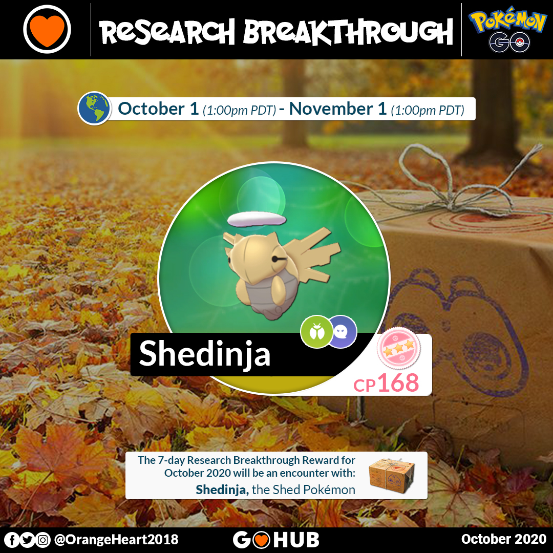 Pokémon GO October 2020 Events, Spotlights and Special Research