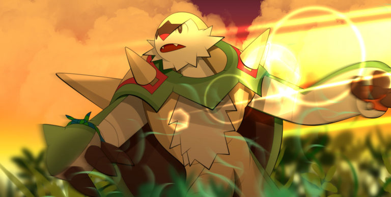 The Big ImageBoard (TBIB) - blue sky charging forward chesnaught day  highres looking at viewer no humans nyantcha outdoors pokemon pokemon  (creature) red eyes running sky | 11279872