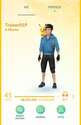 Level 45 Trainer Pokémon GO