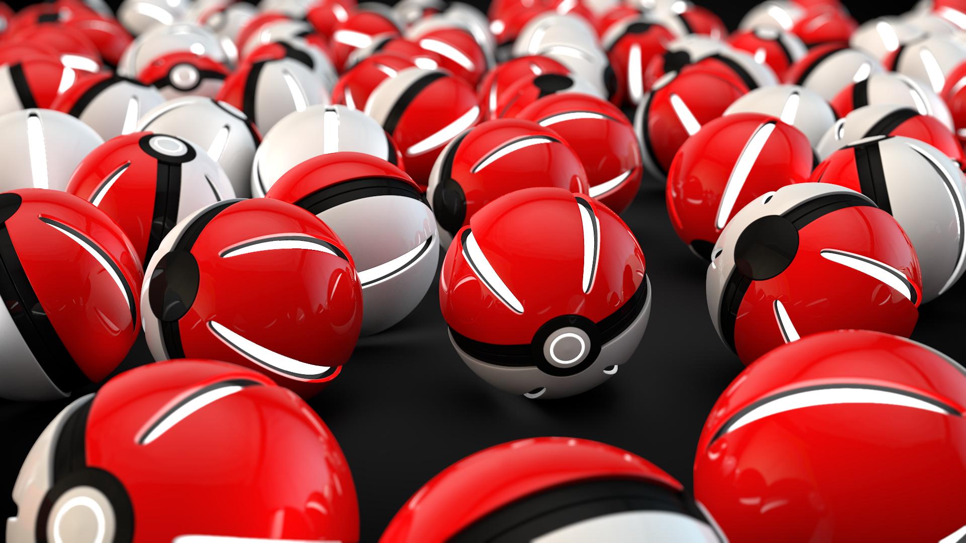 3D rendered PokéBalls