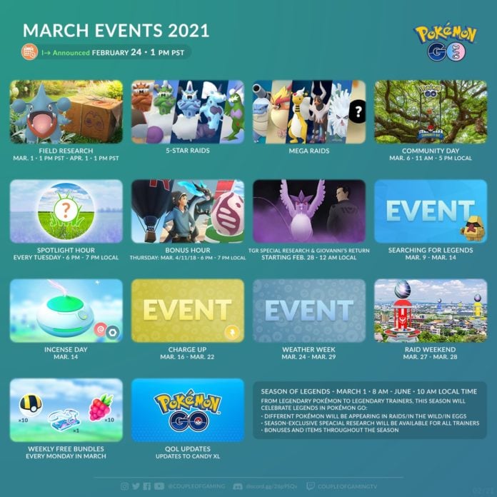8 Maart 2021 Evenementen March Events In Pokemon Go Pokemon Go Hub