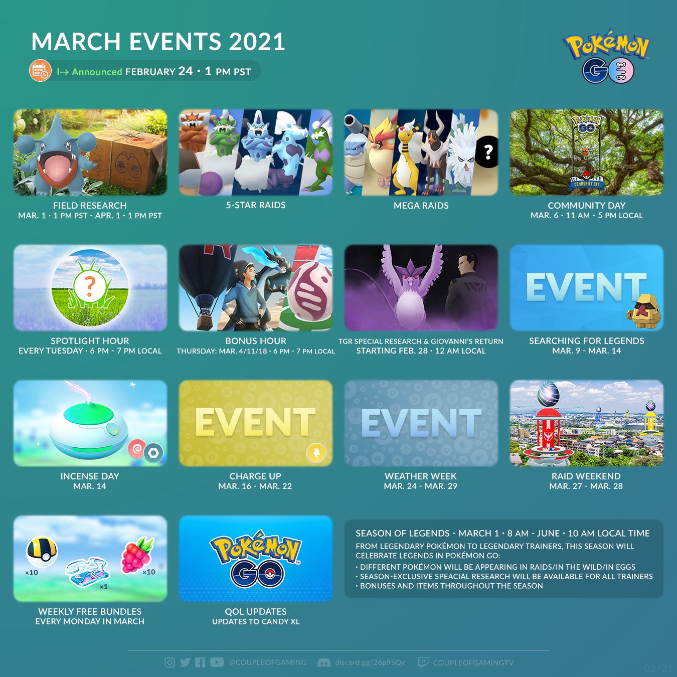 22 Februari 2021 Evenementen March Events In Pokemon Go Pokemon Go Hub