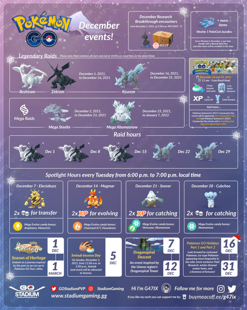 Pok mon GO December 2021 Events Pok mon GO Hub