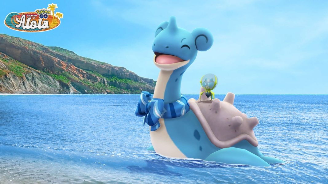 Pokémon GO’s Water Festival returns for 2022 and brings the debuts of Lapras wearing a scarf, Dewpider, and Araquanid