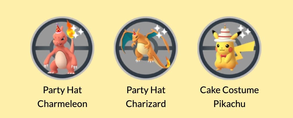 How to get Shiny Cake Hat Pikachu and Party Hat Pikachu in Pokemon GO?