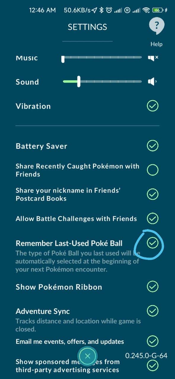 How to enable Remember Last-Used Poké Ball