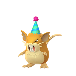 female party hat raticate sprite in pokemon go
