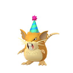 male party hat raticate sprite in pokemon go