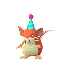 shiny male party hat raticate sprite in pokemon go