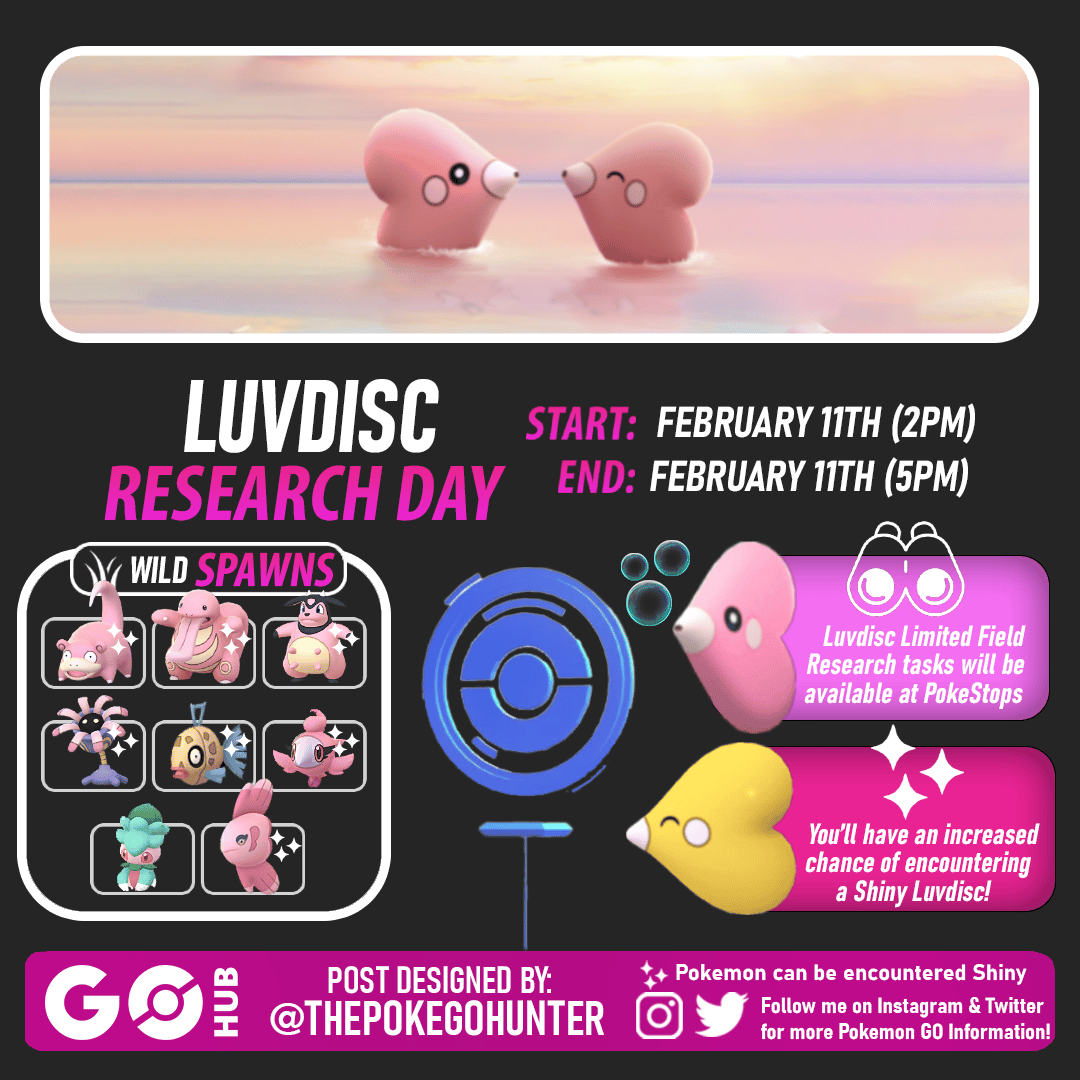 O encanto está no ar. Celebrem-no com o evento Dia dos Namorados  Internacional 2023 do Pokémon GO e Dia de pesquisa limitada de Luvdisc!