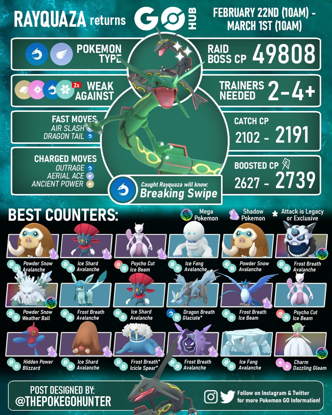 Conta Monstra Lv50 Mewtwo Armadura & Rayquaza 100% - Pokemon Go - DFG