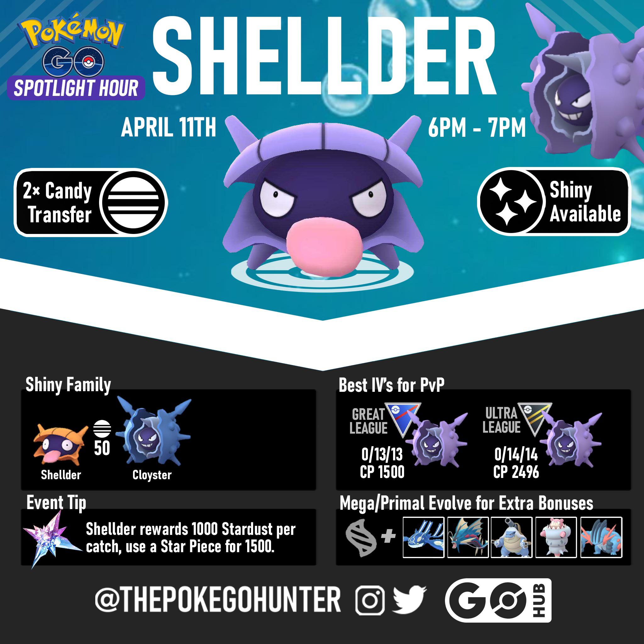 Shellder Spotlight Hour (April 11, 2023) Pokémon GO Hub