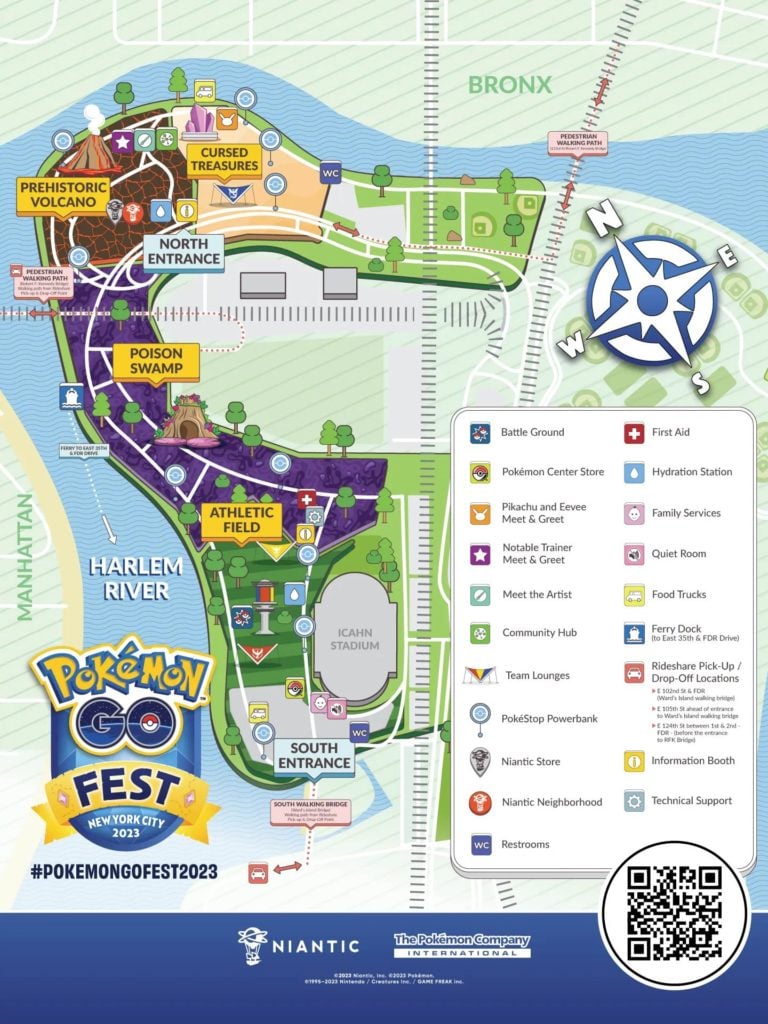 Map of Pokémon GO Fest 2023 New York City