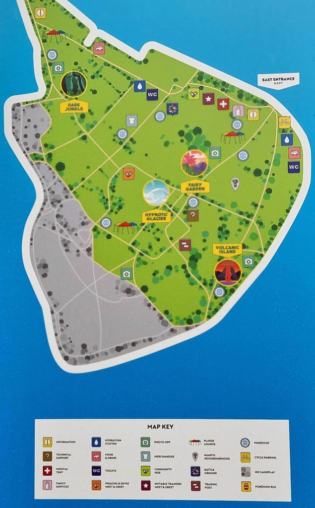 Map of Pokémon GO Fest 2023 London in Brockwell Park