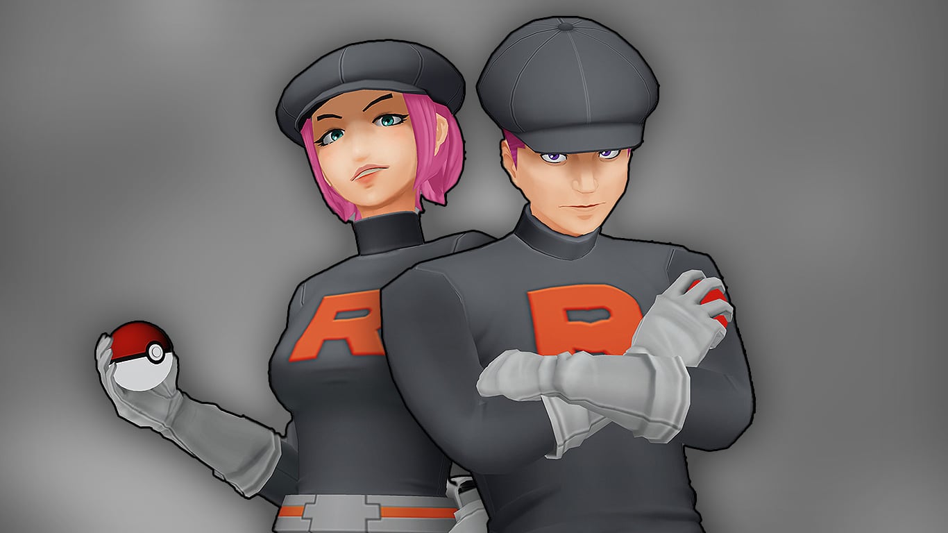 Male and female Team Go Rocket grunts