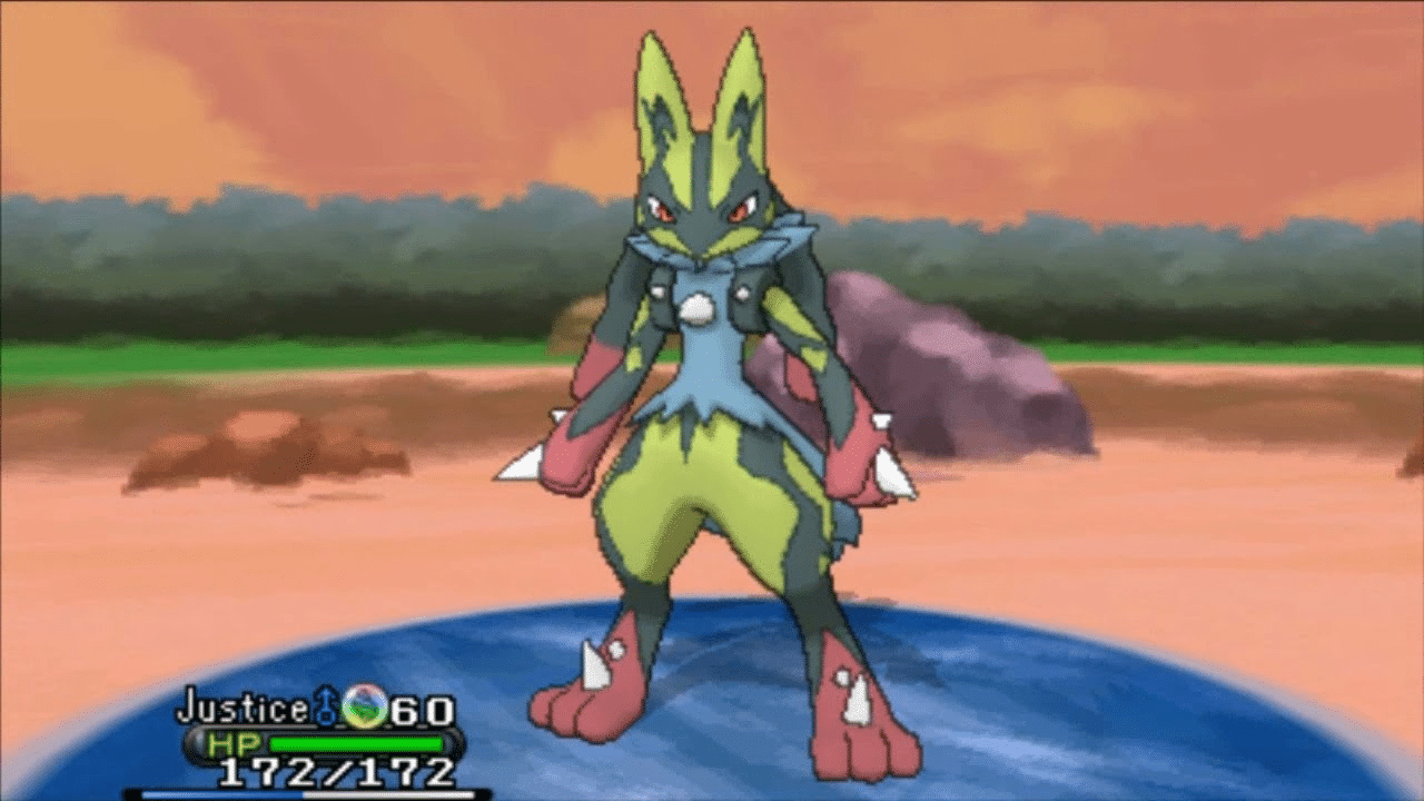 Lucky Shiny Lucario with Aura Sphere