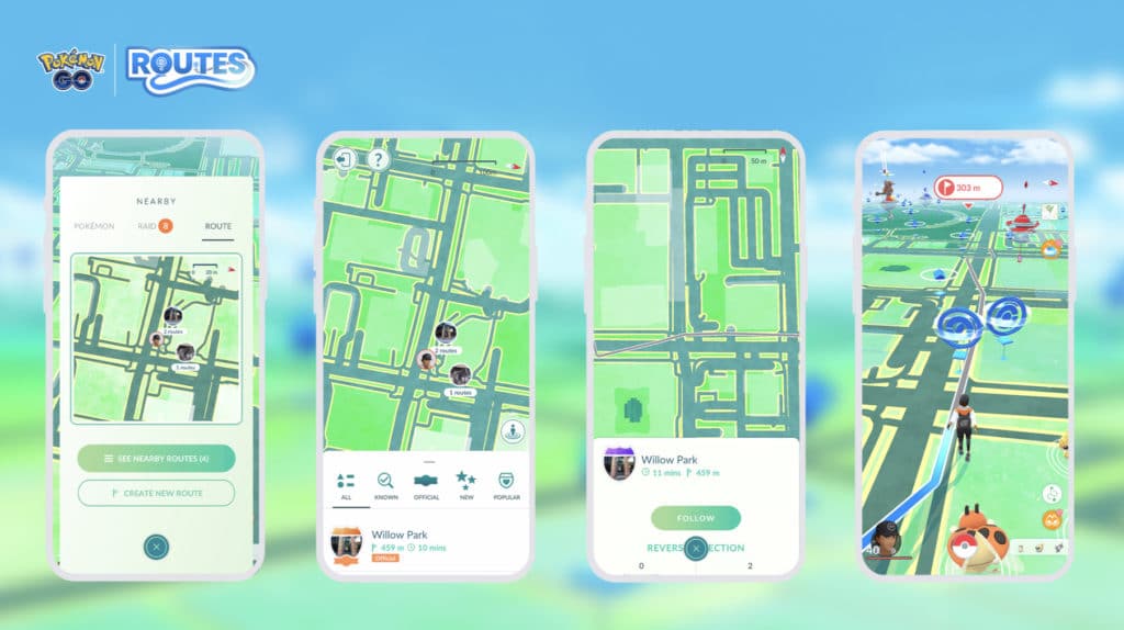 Exploring a Route in Pokémon GO