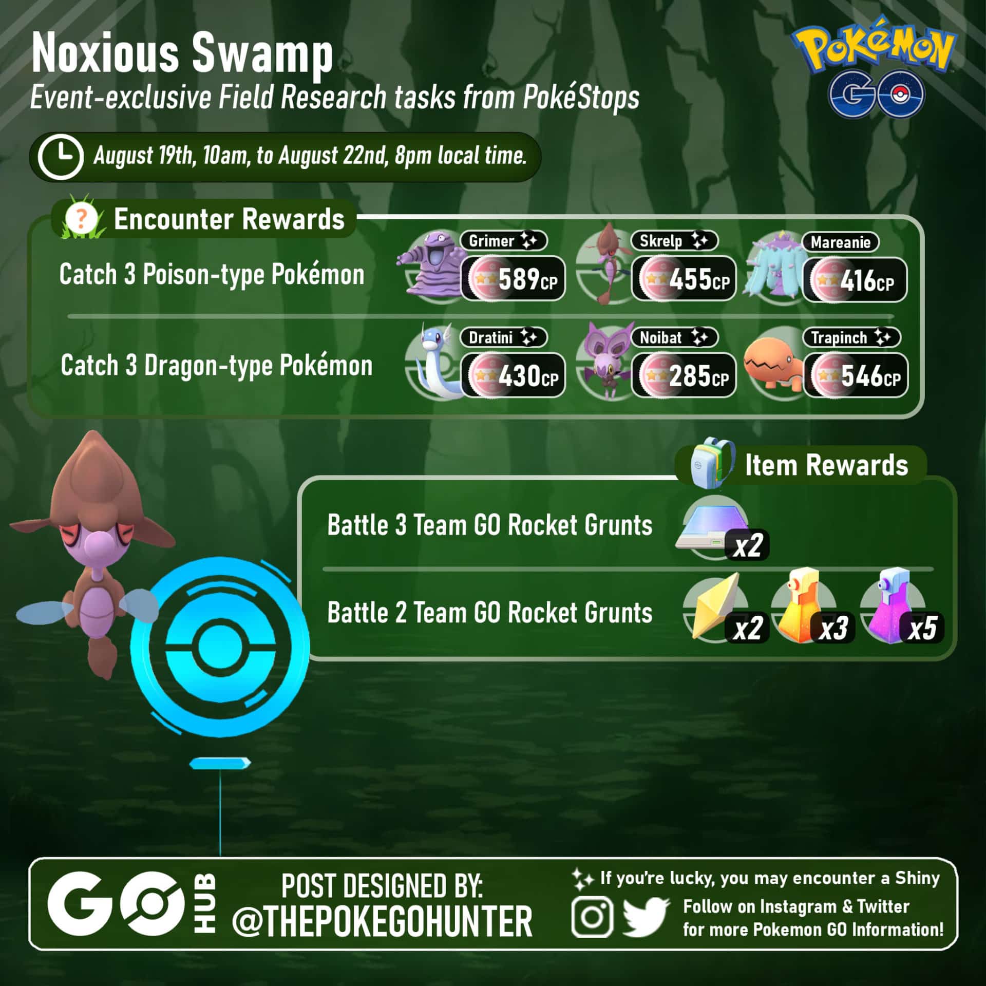 pokemon go noxious swamp research tasks