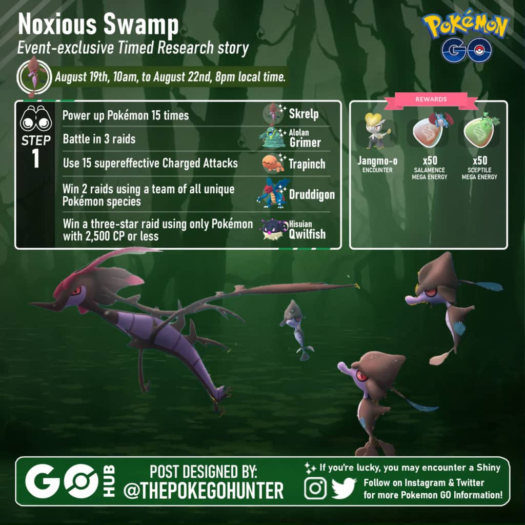 Pokémon GO Noxious Swamp Timed Research