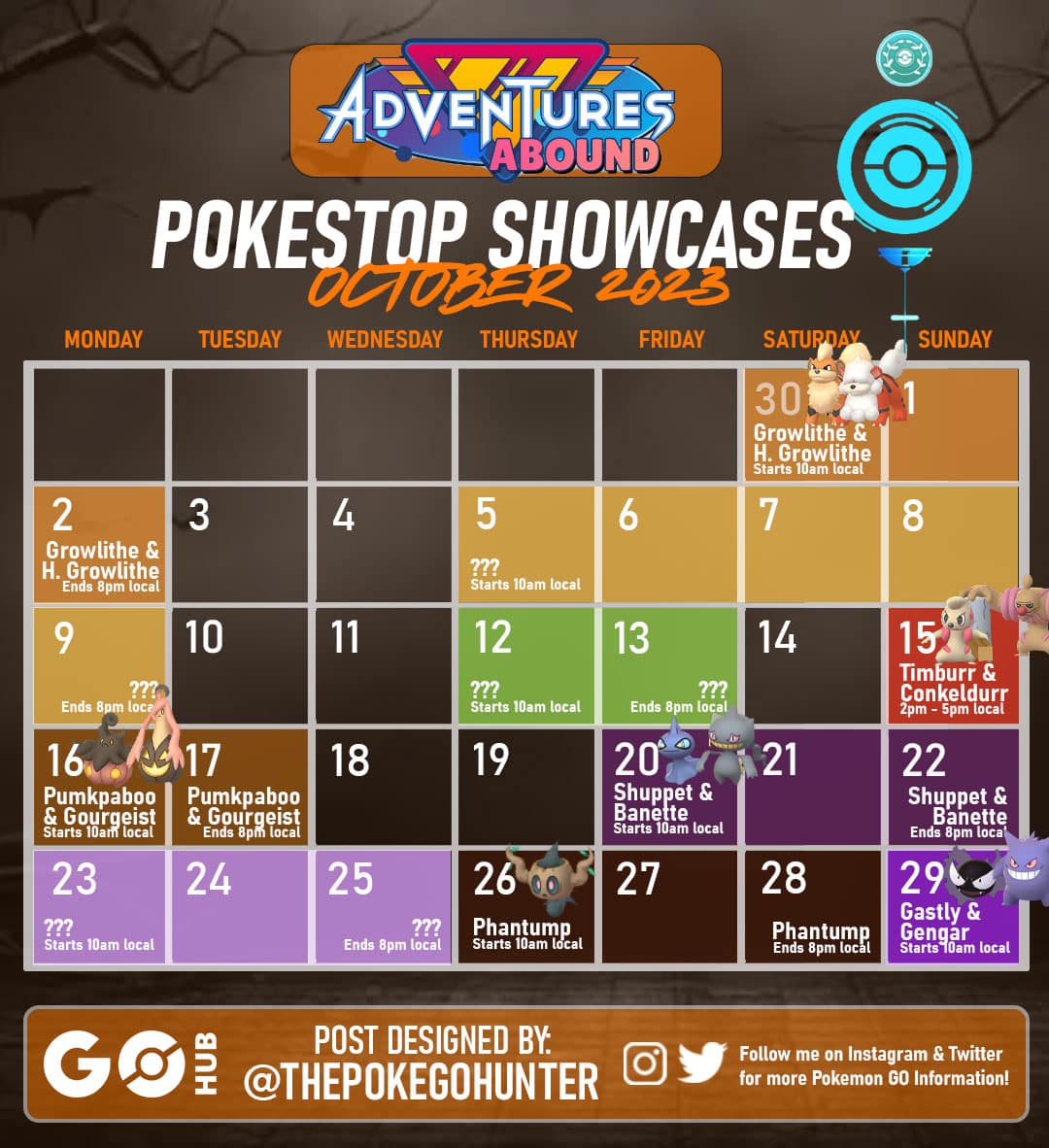 Pokemon GO October 2023 Event Infographics