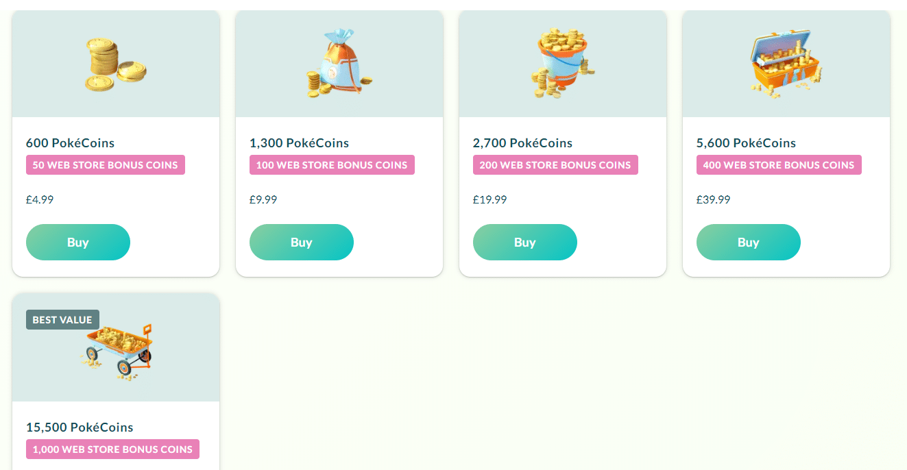 Pokémon GO Shop, mobile game, coins balance