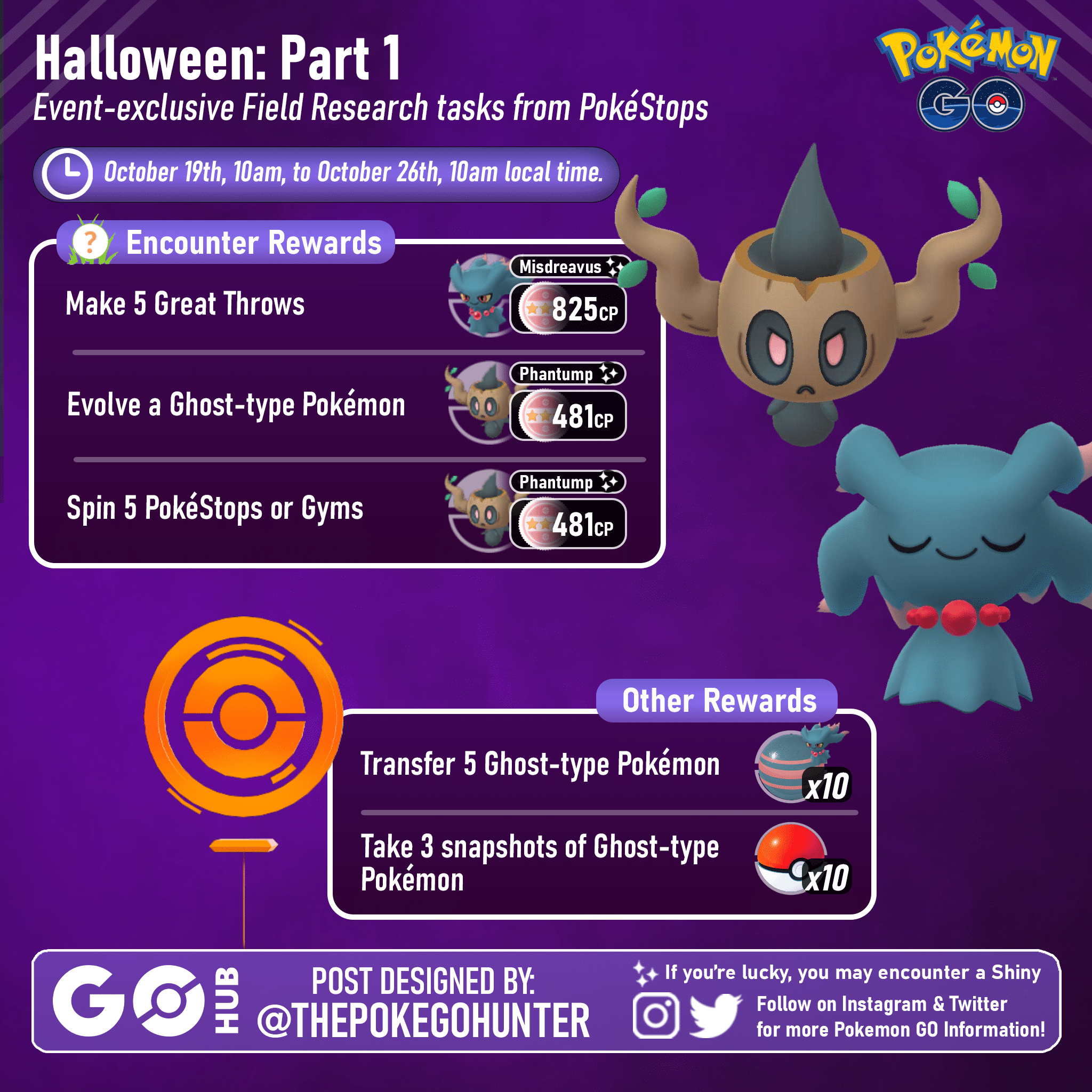 Pokemon Go: Spiritomb Timed Research Tasks & Rewards