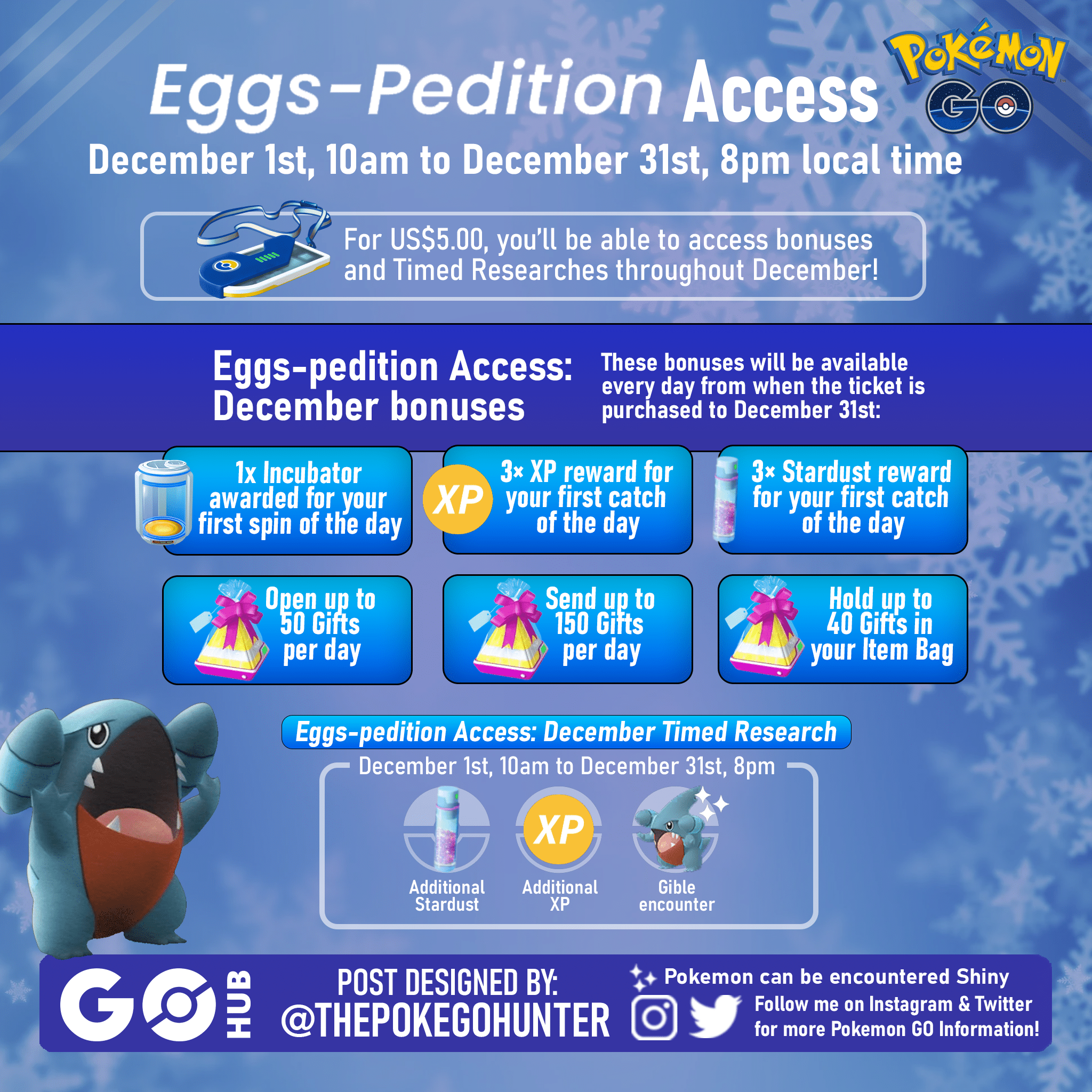 Pokemon Go December 2023 Eggs-pedition Access: Timed Research