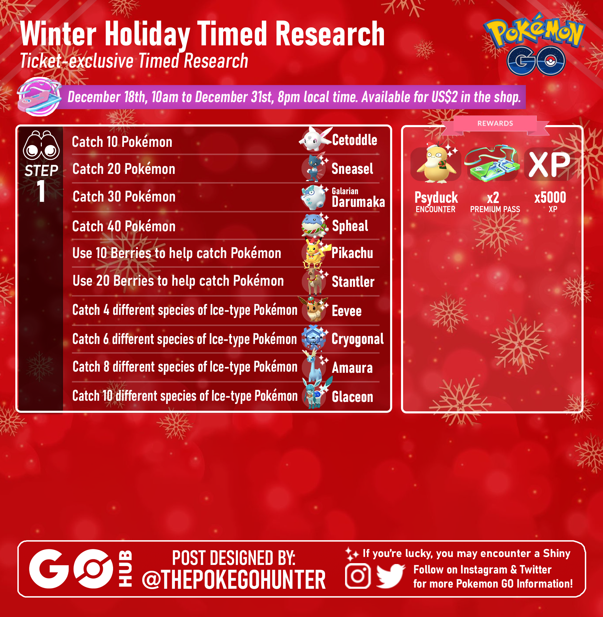 Pokémon Go holiday event adds new Pokémon and daily gifts (update